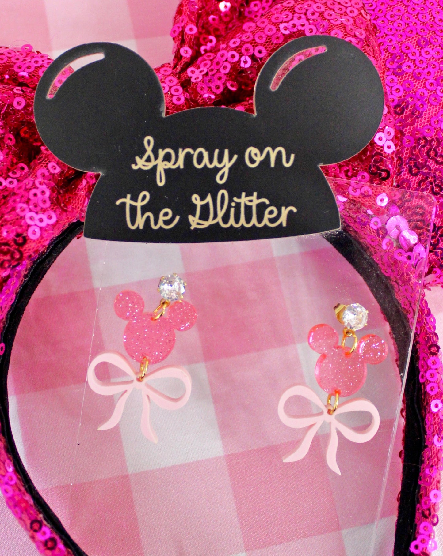 Coquette Mouse Dangle Earrings - Pretty in Pink