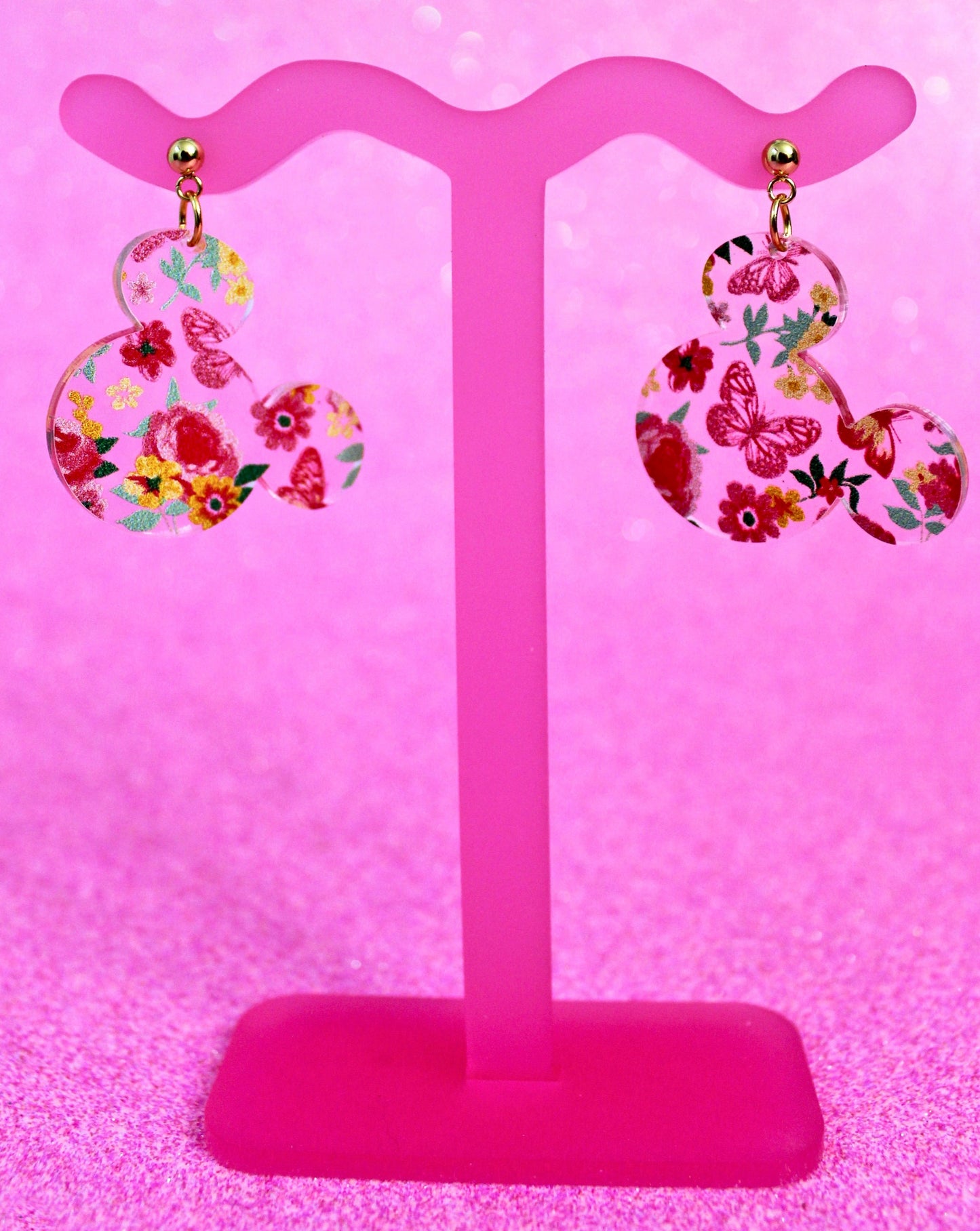 Floral Mouse Earrings - Flower and Garden