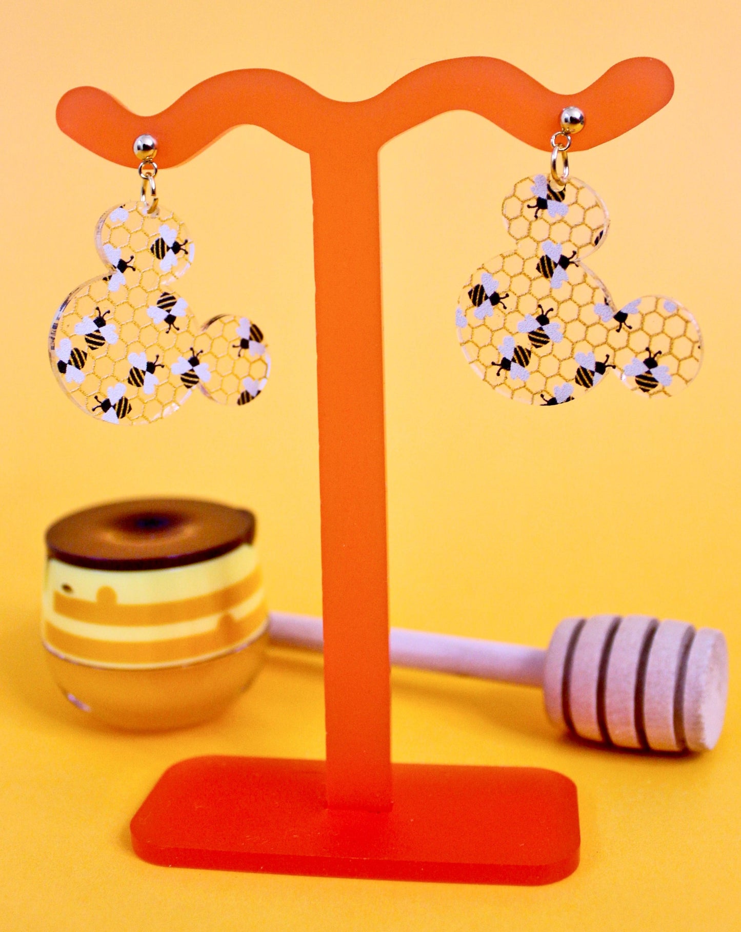 Honeycomb Mouse Earrings - Flower and Garden