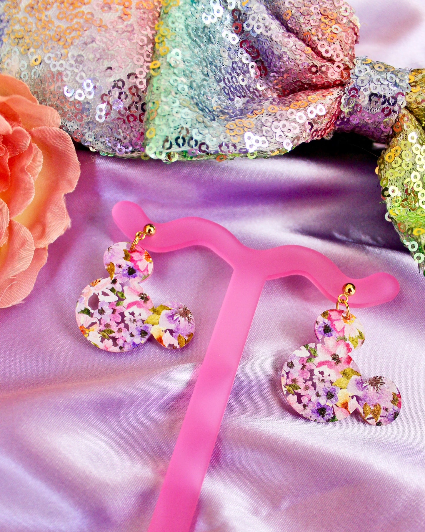 Floral Mouse Earrings - Flower and Garden