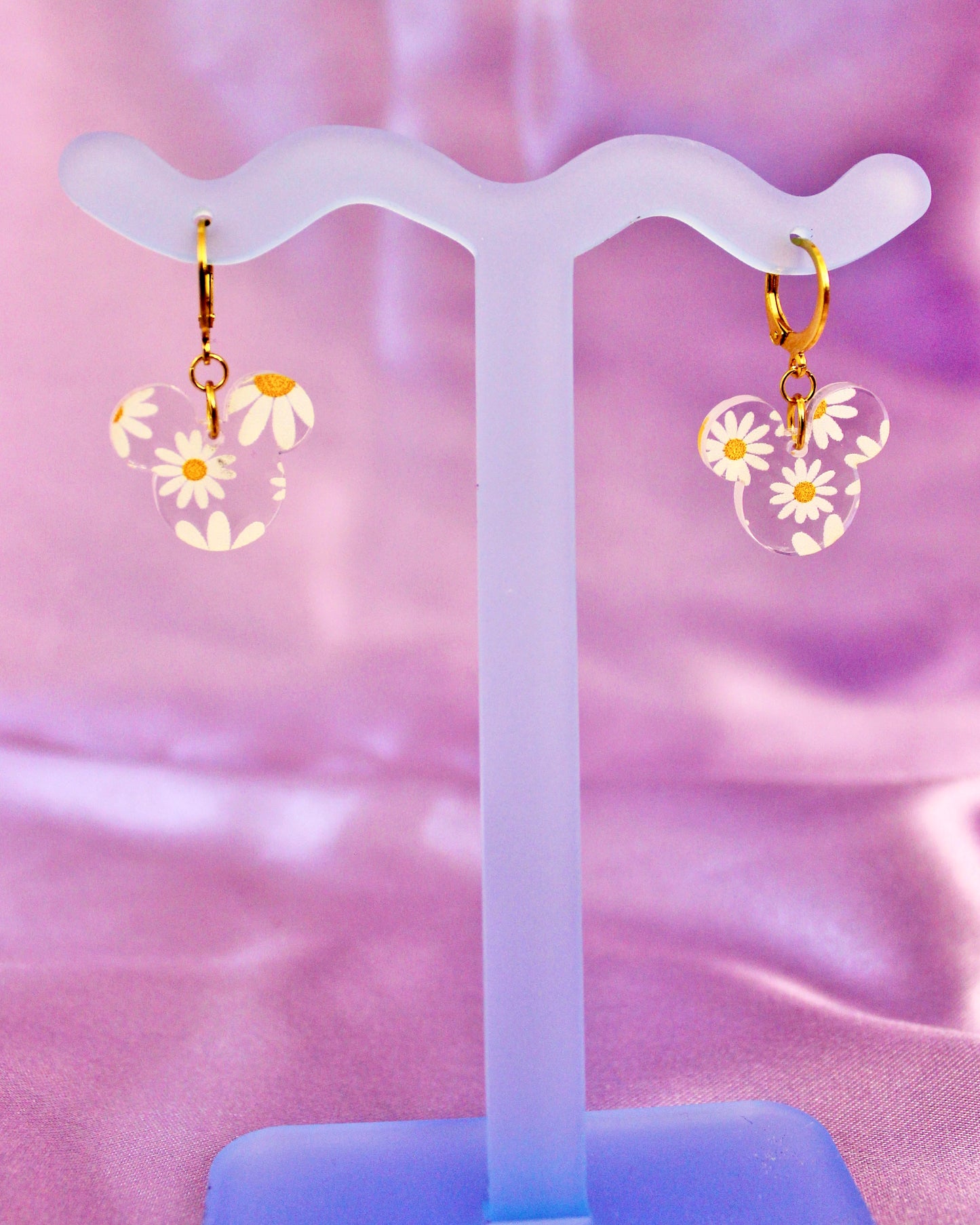 Floral Daisies Mouse Earrings - Flower and Garden