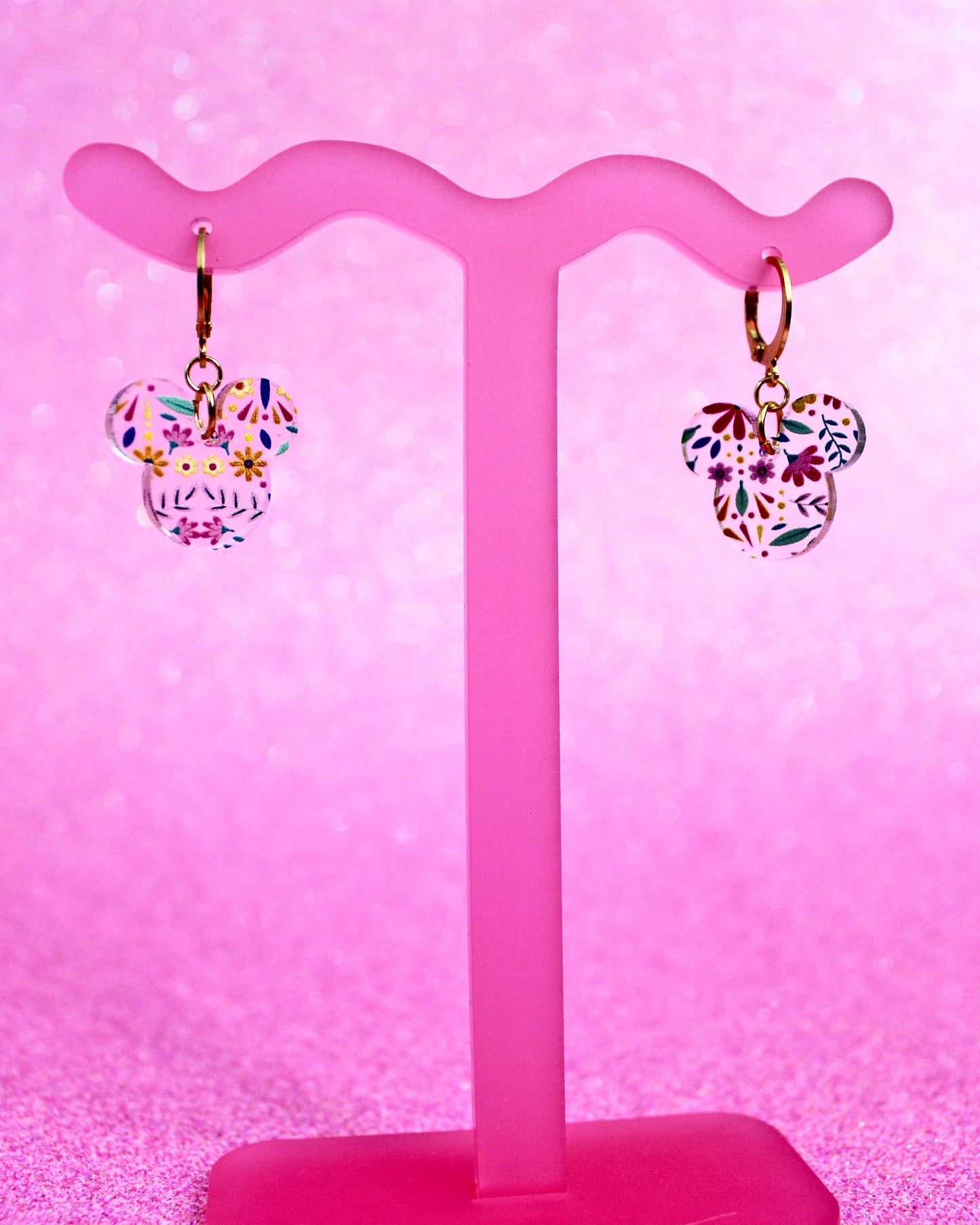 Floral Mouse Earrings - Flower and Garden