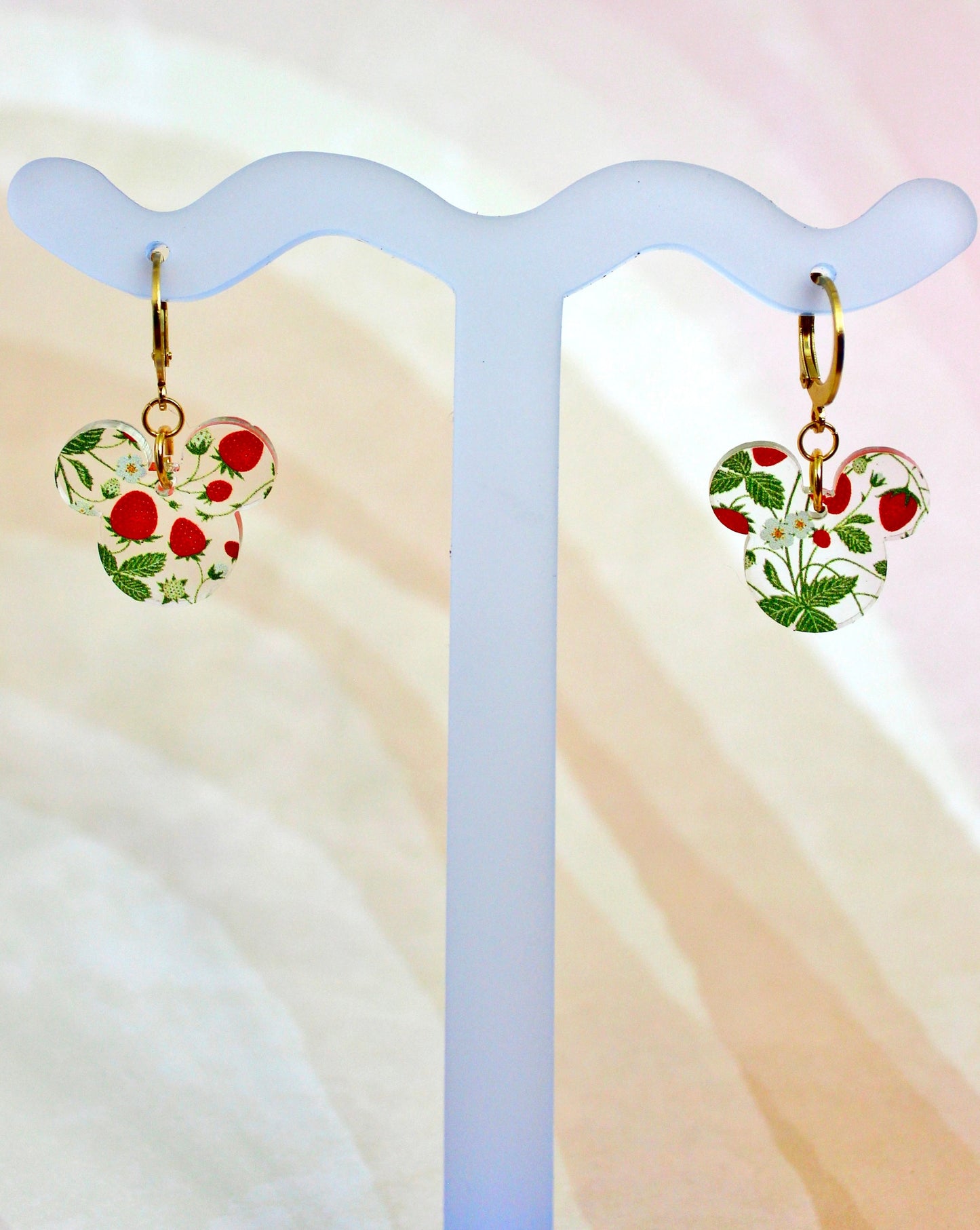 Strawberry Mouse Earrings - Flower and Garden