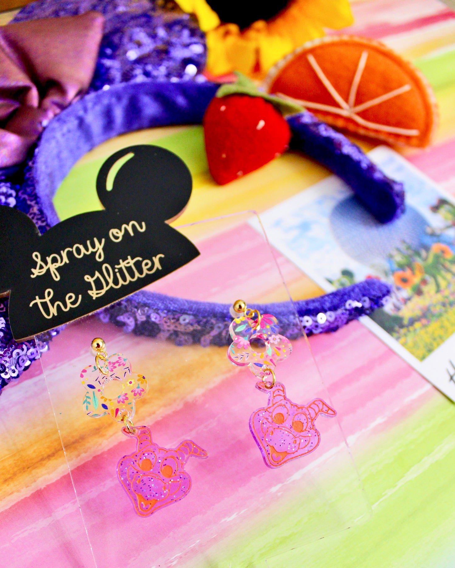 Figment Dangle Earrings - Flower and Garden