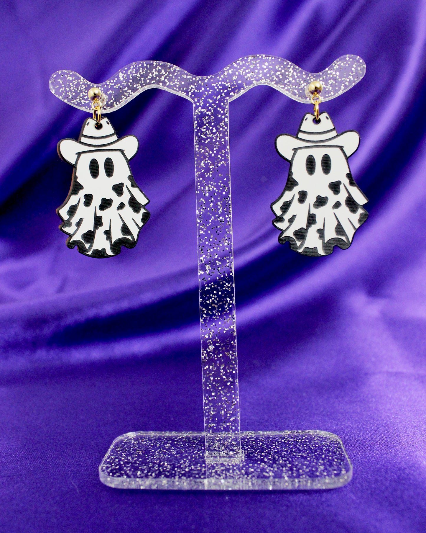 Cowboy Ghost Earrings - Halloween