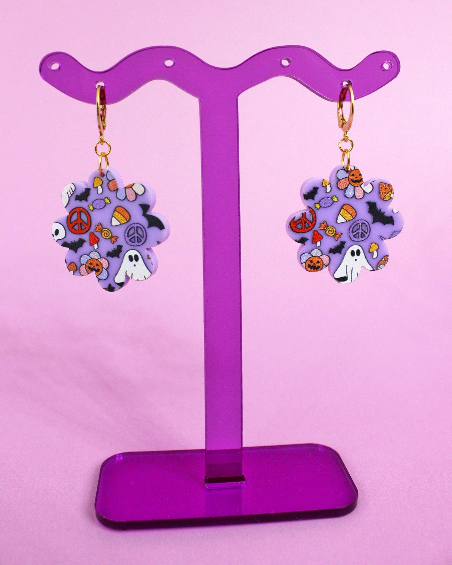 Floral Printed Earrings - Halloween (Copy)