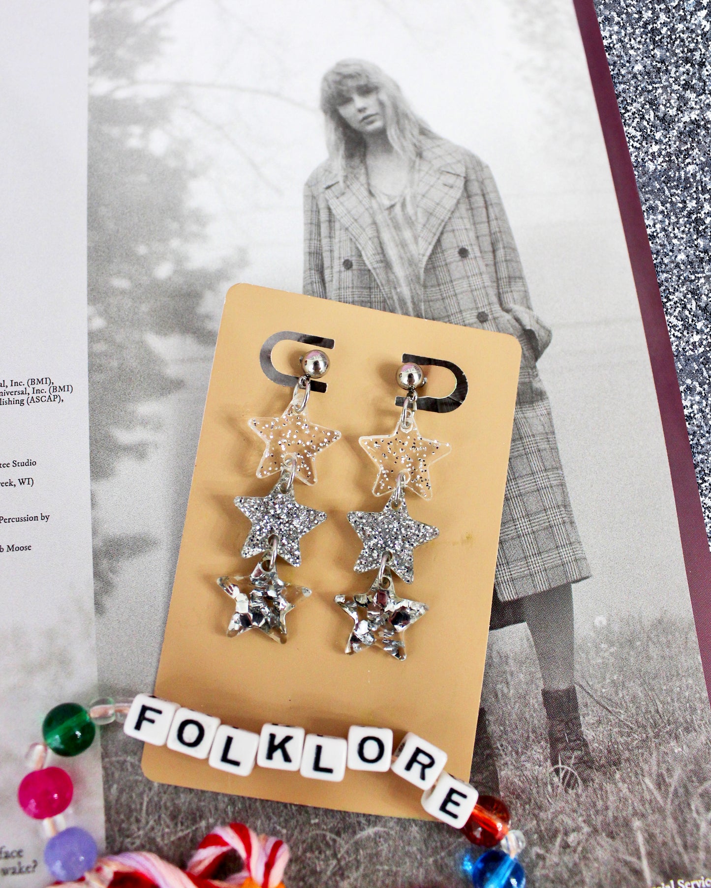 Folklore Stars Dangle Earrings - Swifties