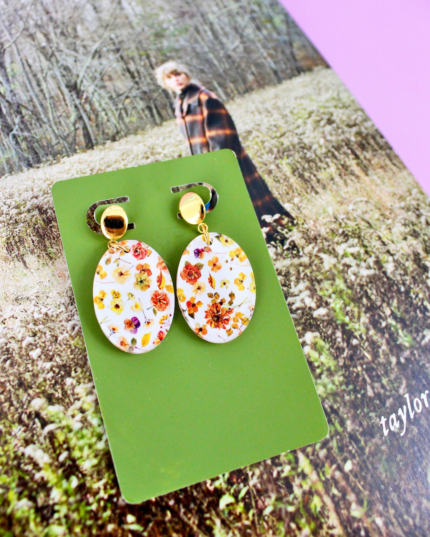 Fall Floral Dangle Earrings - Swifties