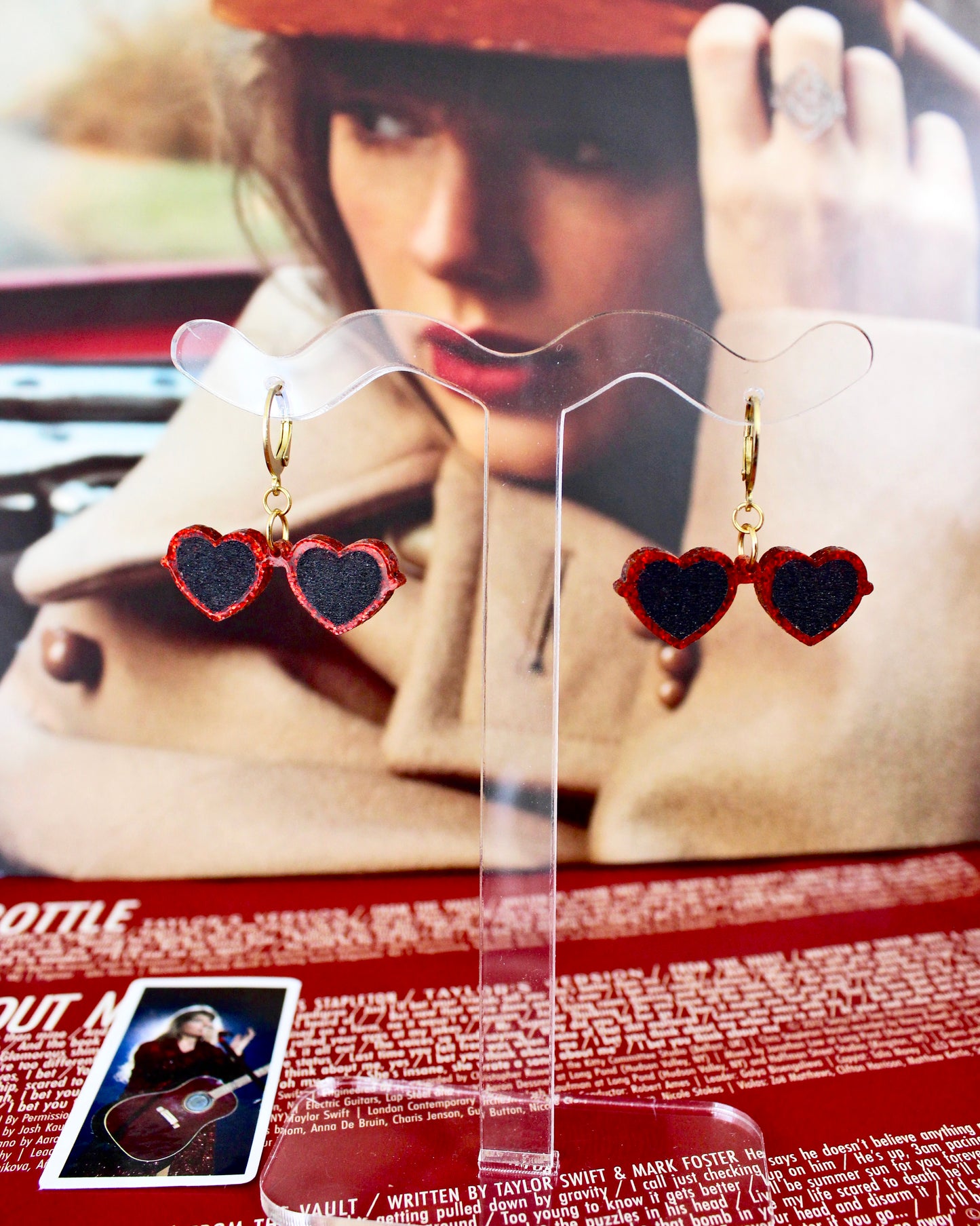 Red Sunglasses Dangle Earrings - Swifties