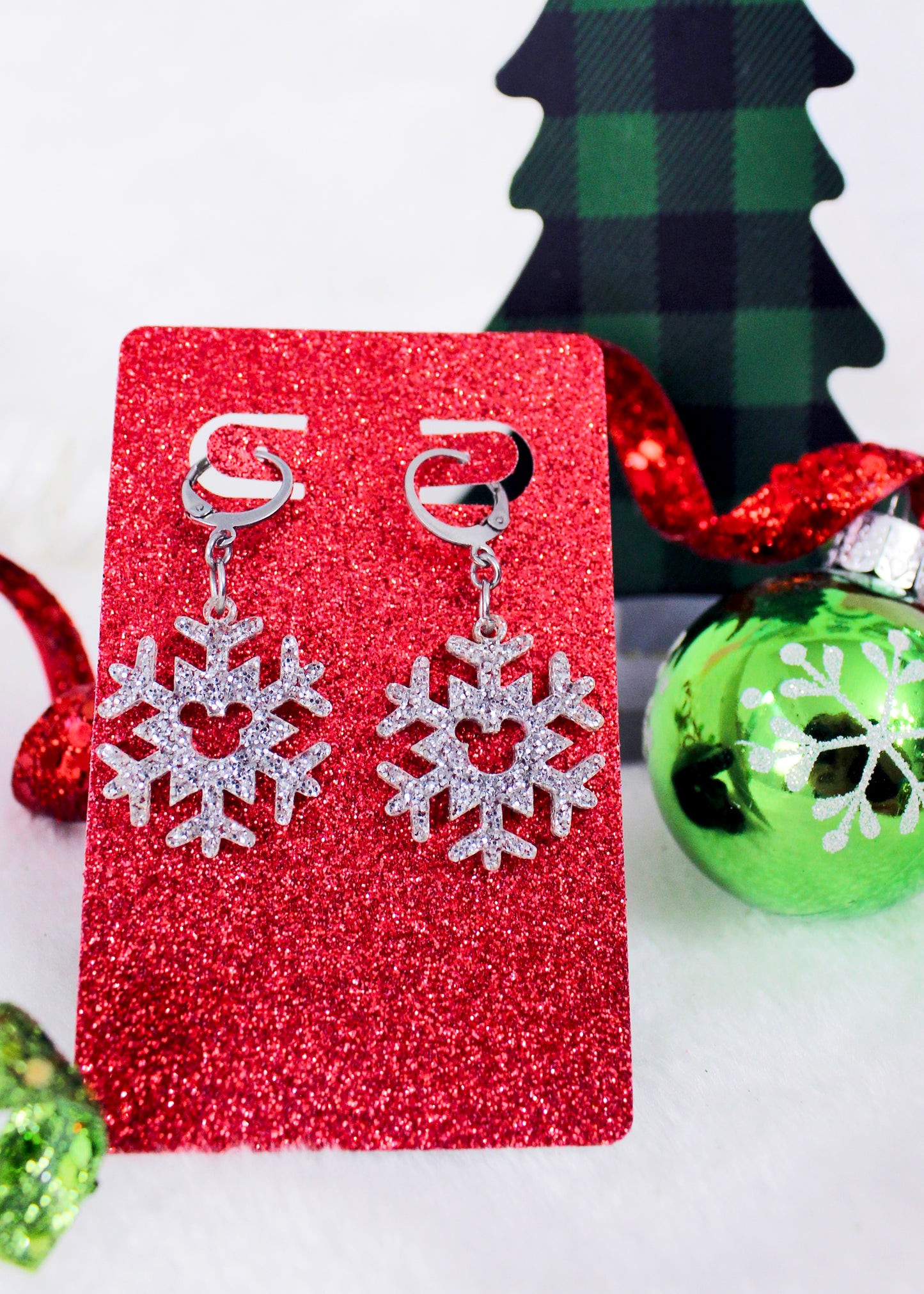 Snowflake Dangle Earrings - Holiday Glam