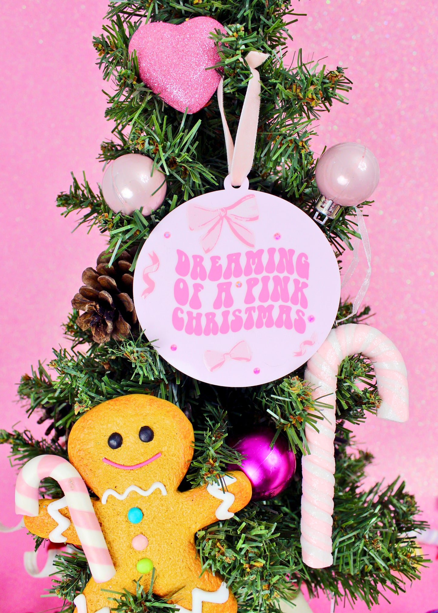 Dreaming of a Pink Christmas Ornament - Merry & Bright