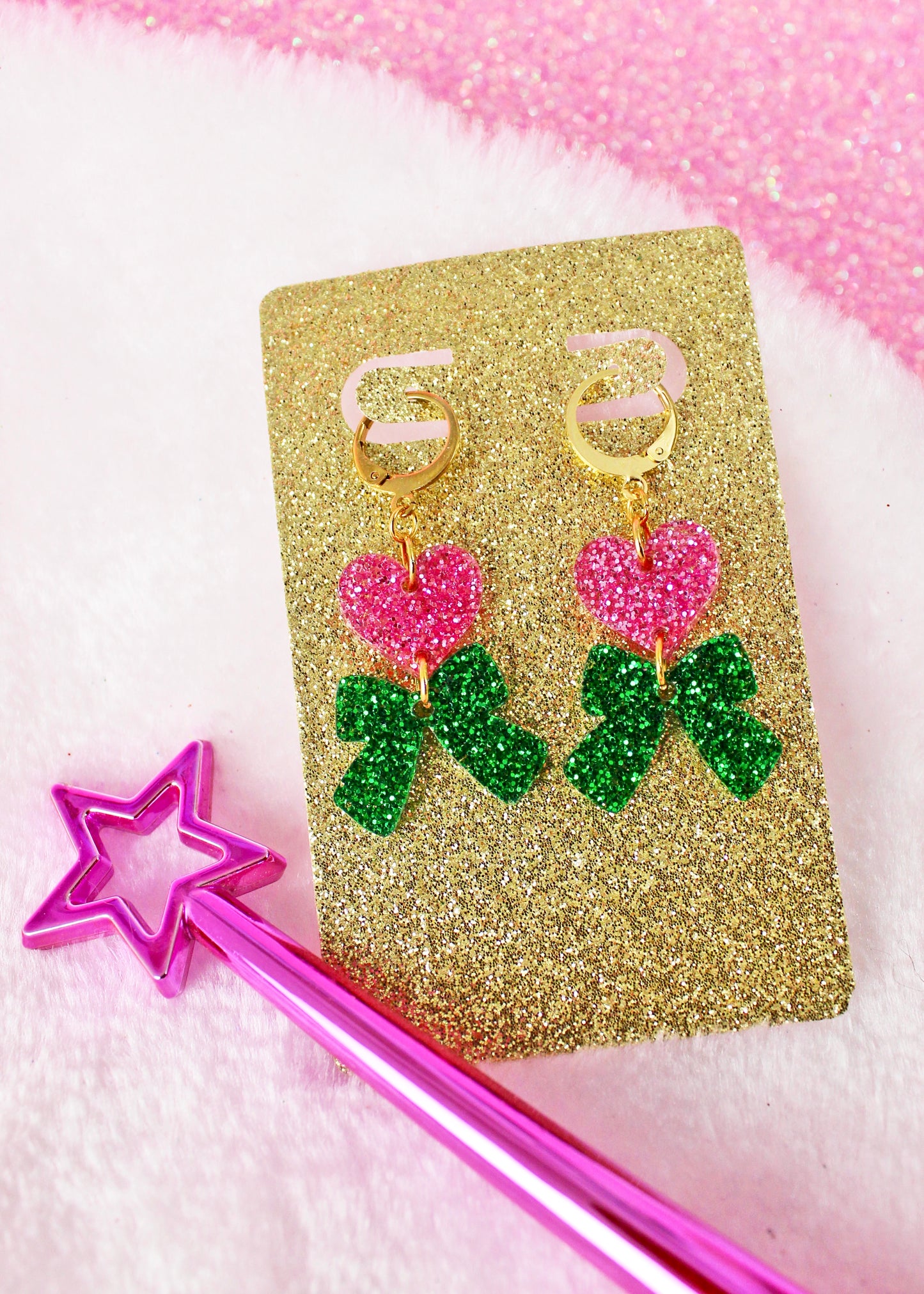 Wickedly Enchanted Bow Huggies - Holiday Glam