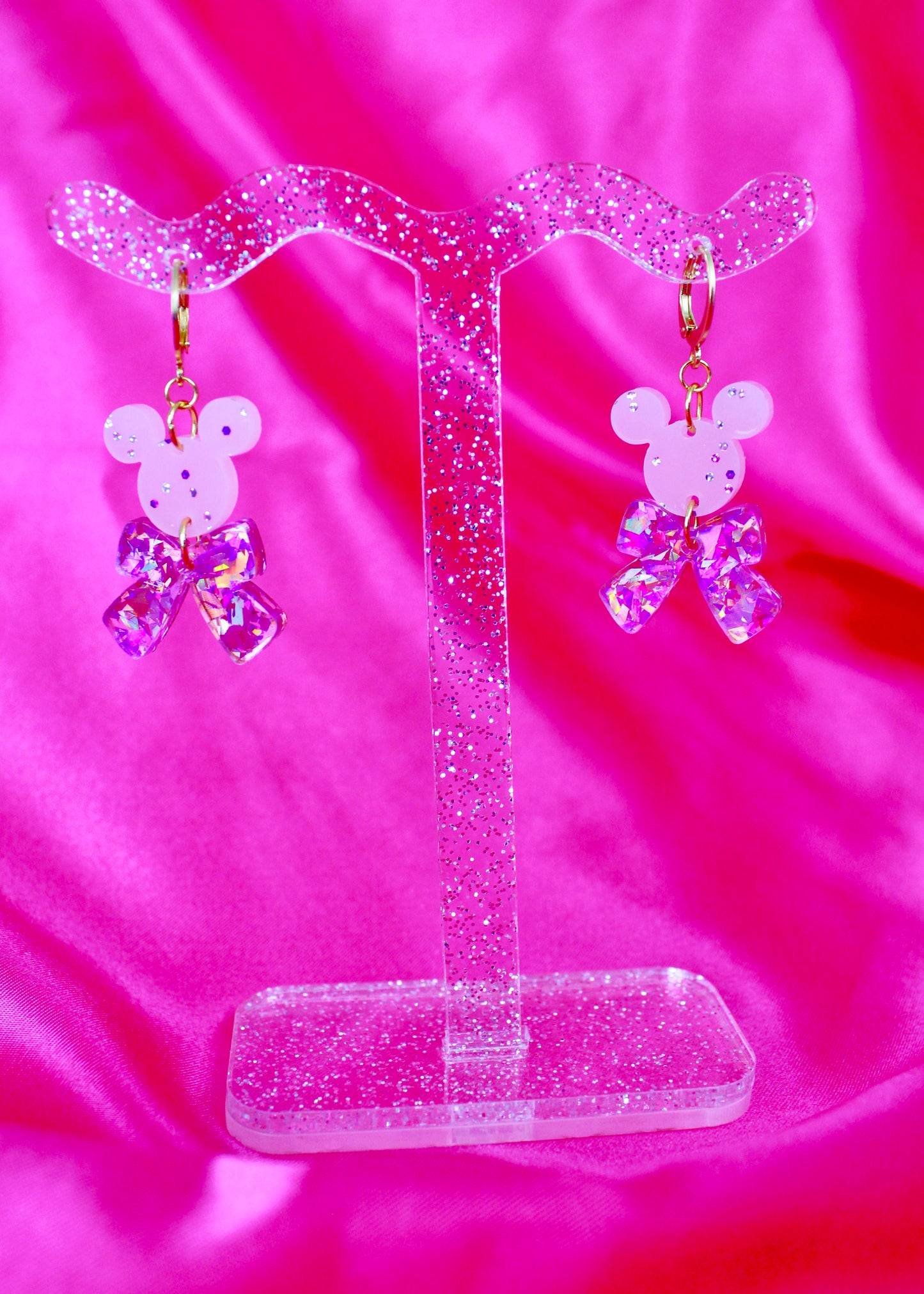 Mouse Bow Dangle Earrings - Valentine's Day