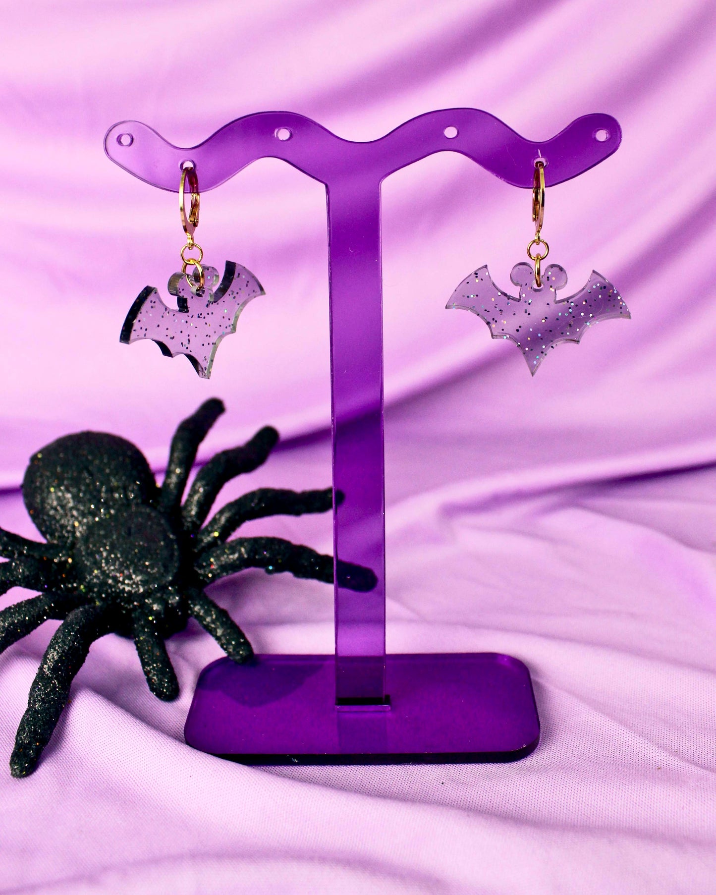 Jelly Bat Dangle Earrings - Halloween