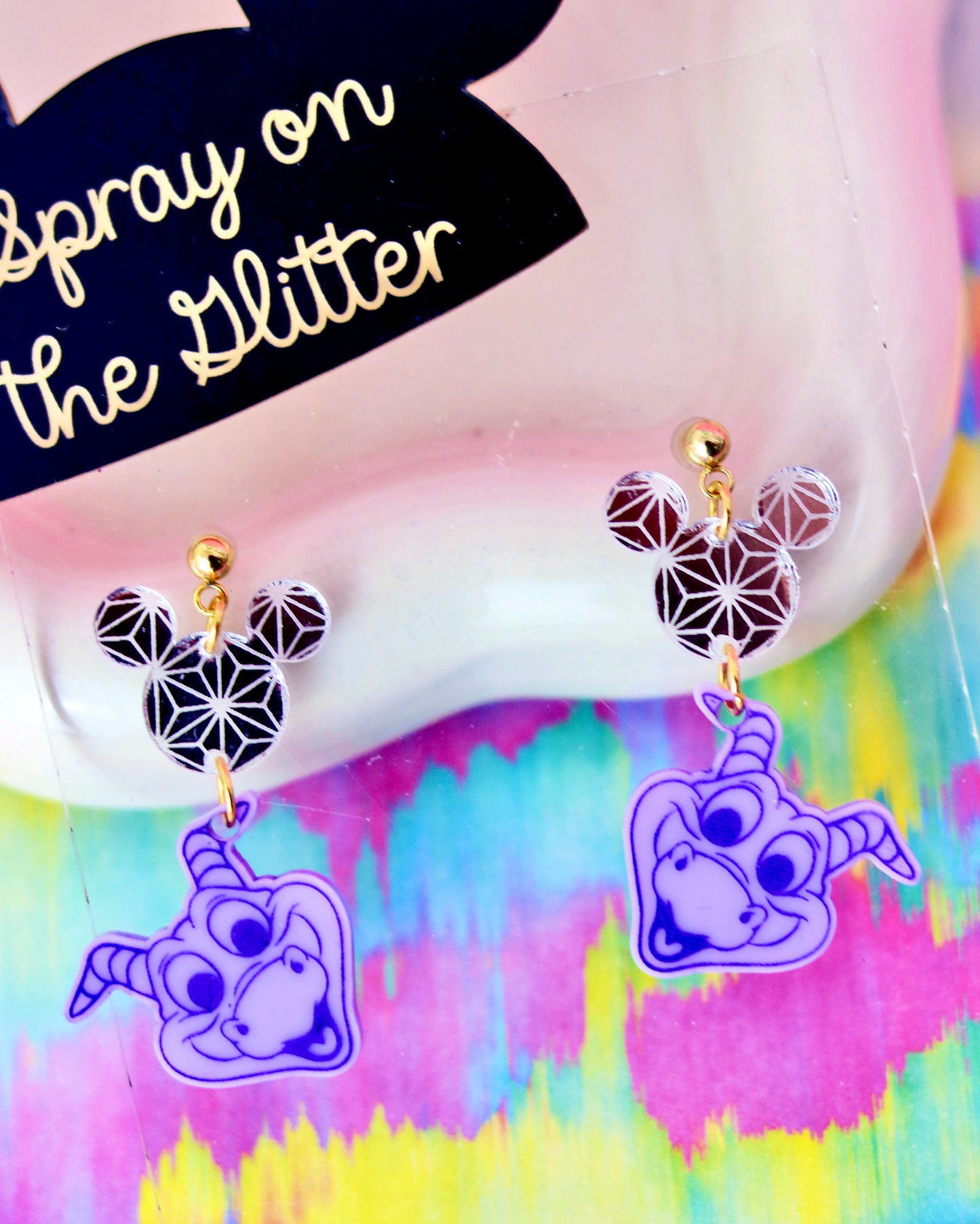 Imagination Spaceship Earth Dangle Earrings - Festival of the Arts
