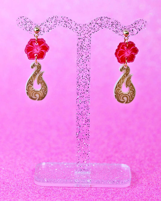 Hook Dangle Earrings - Flower and Garden
