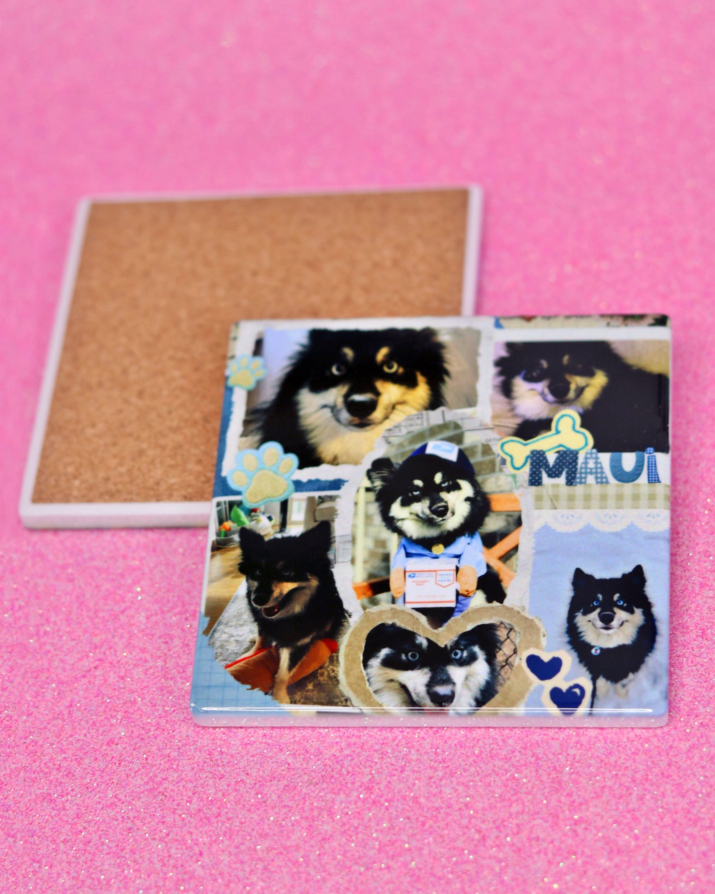 Custom Ceramic Tile Coaster - Pet Collage - 1 Pet Per Coaster