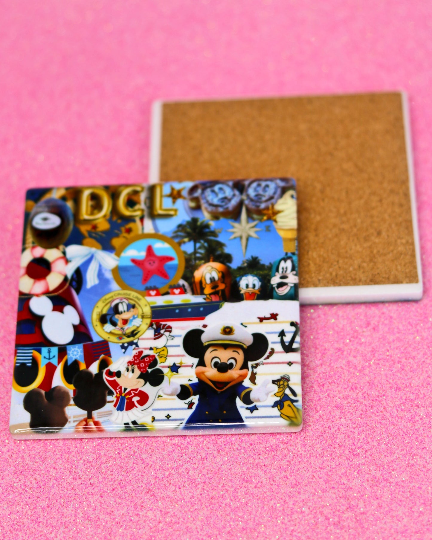 Ceramic Tile Coaster - Cruise Collage