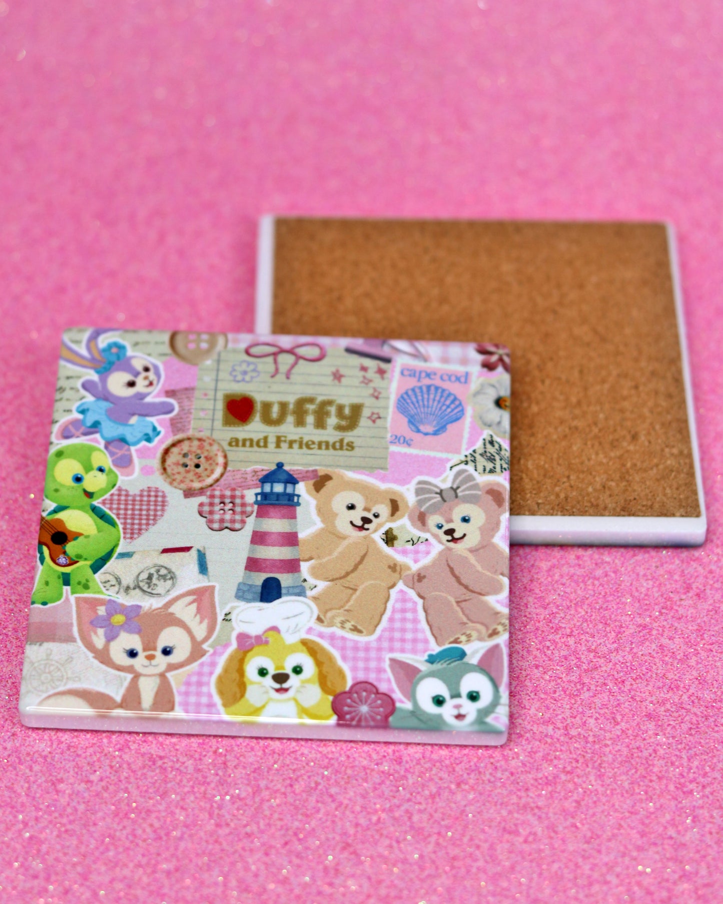 Ceramic Tile Coaster - Duffy and Friends Collage