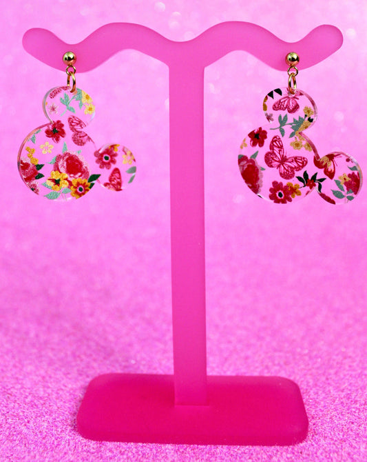 Floral Mouse Earrings - Flower and Garden