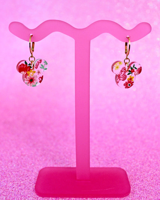 Floral Mouse Earrings - Flower and Garden