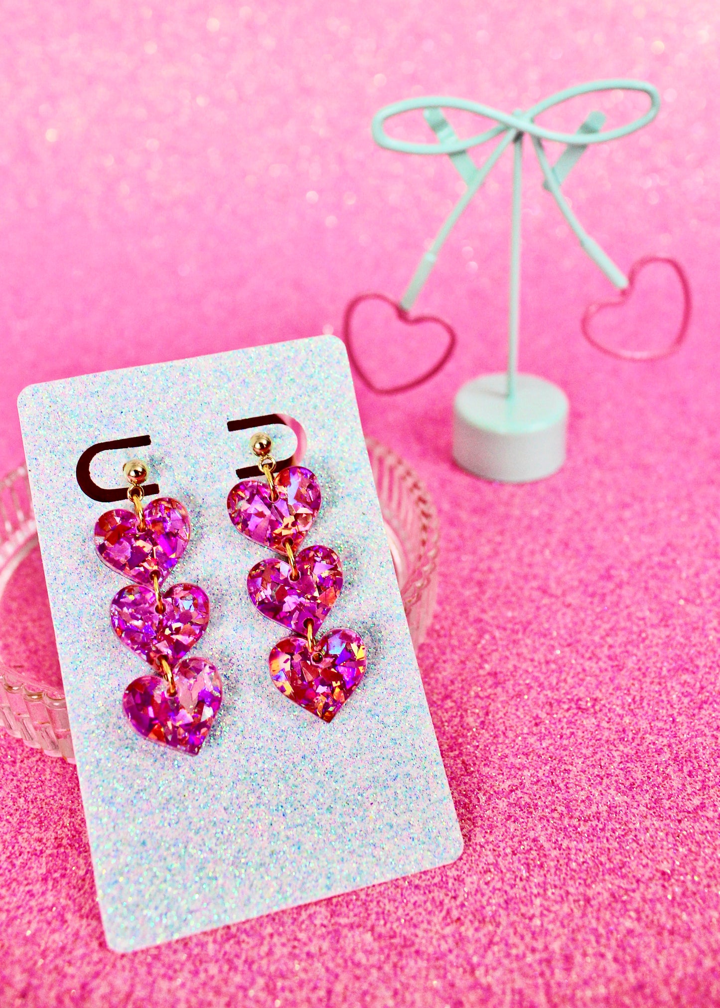 Heart Dangle Earrings - Valentine's Day