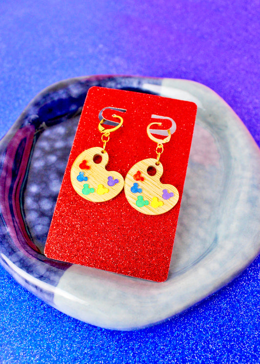 Mini Paint Palette Dangle Earrings - Festival of the Arts