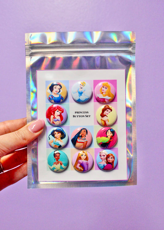 Princess Button Pin Set