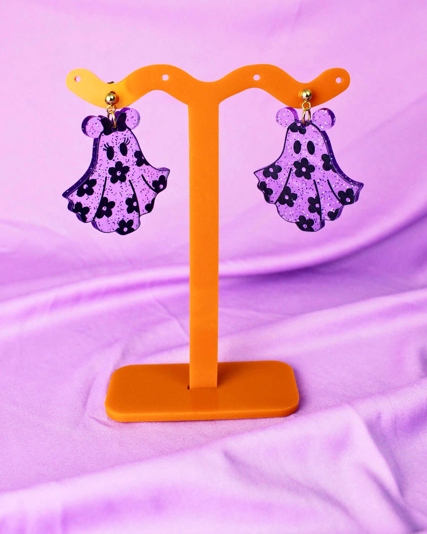 Glittery Jelly Ghost Earrings - Halloween