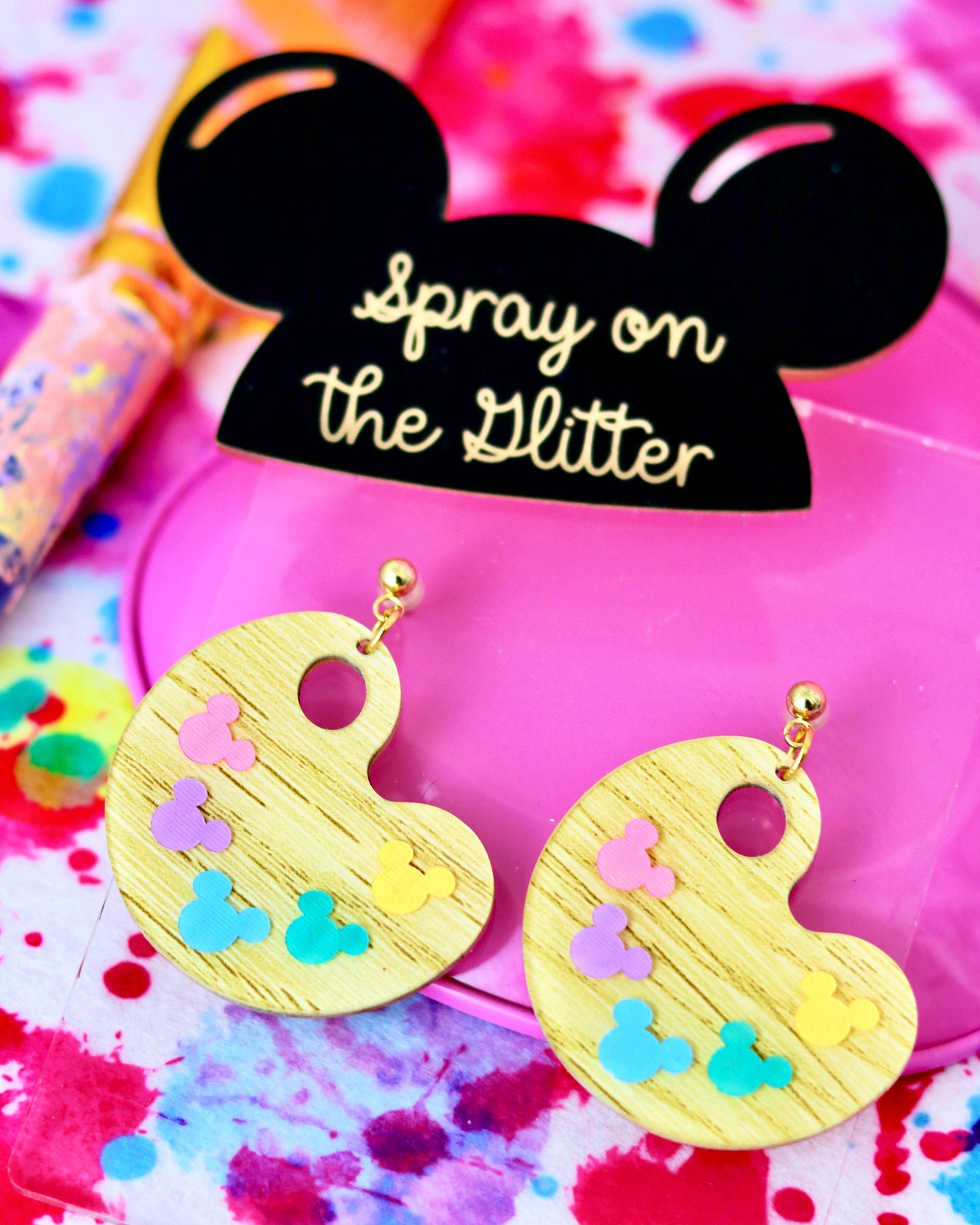 Mouse Paint Palette Dangle Earrings - Festival of the Arts