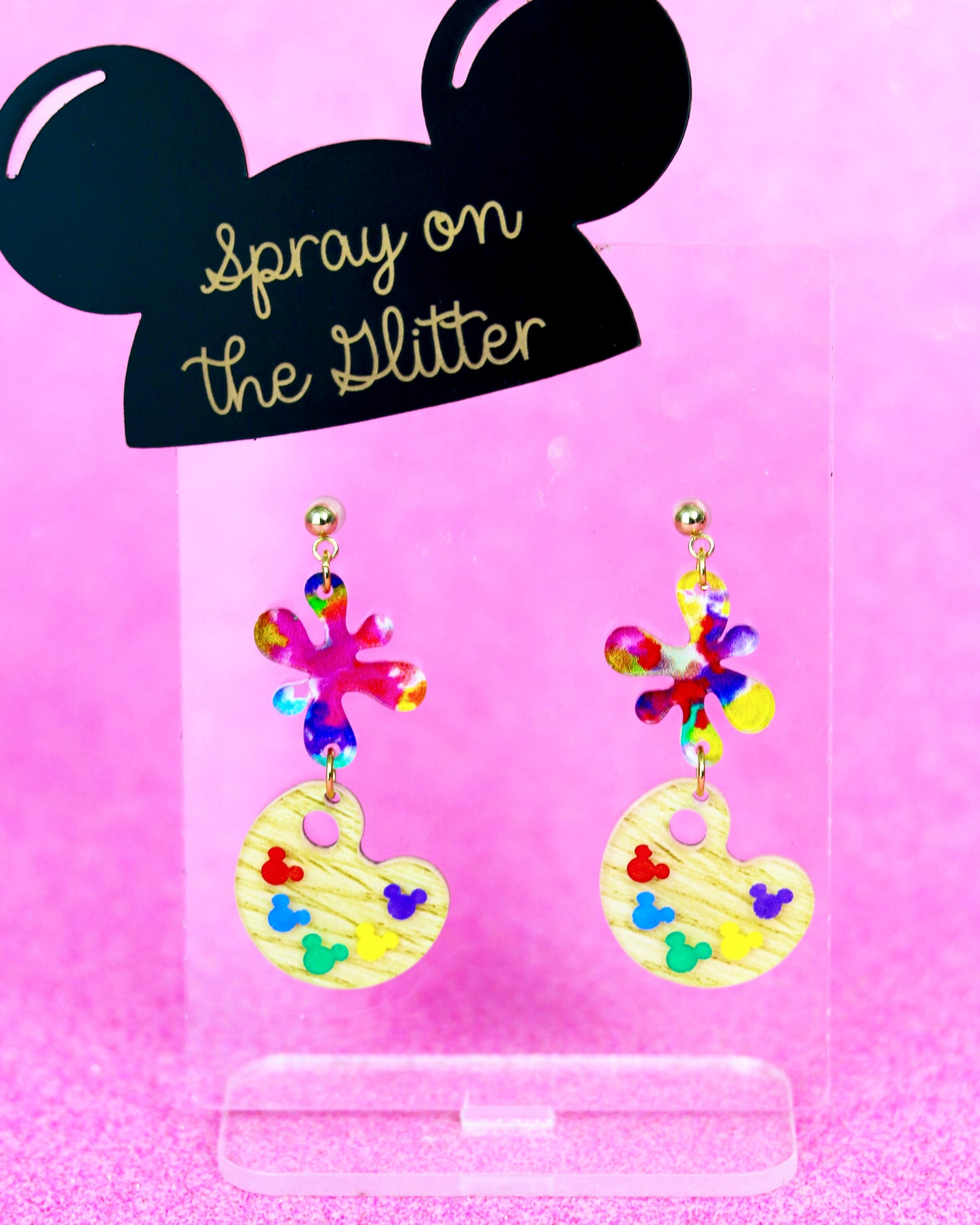 Paint Palette Dangle Earrings - Festival of the Arts
