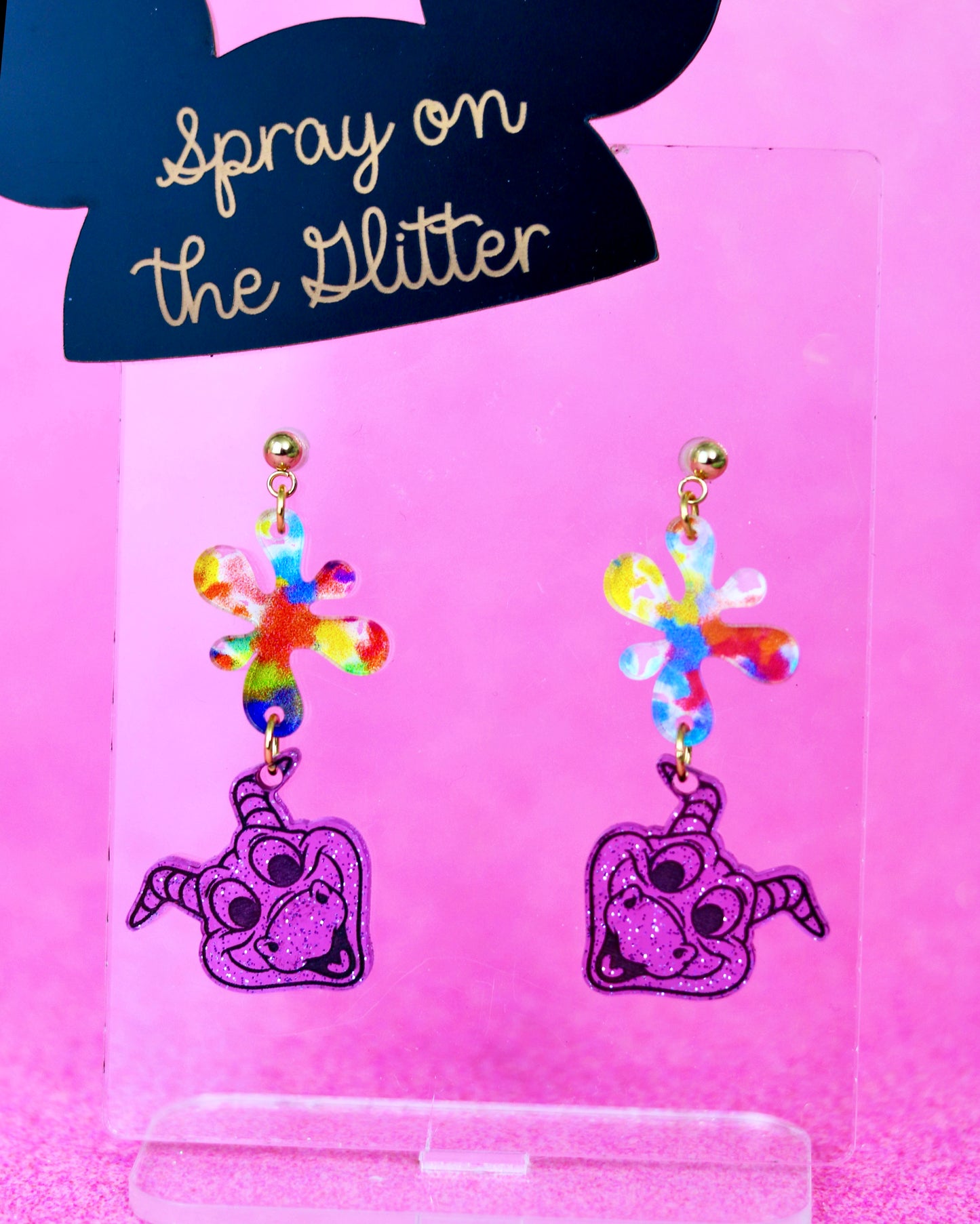Imagination Paint Splatter Dangle Earrings - Festival of the Arts