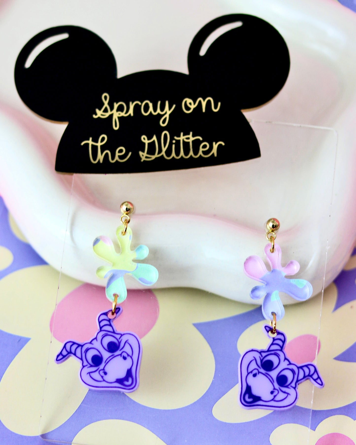 Imagination Paint Splatter Dangle Earrings - Festival of the Arts