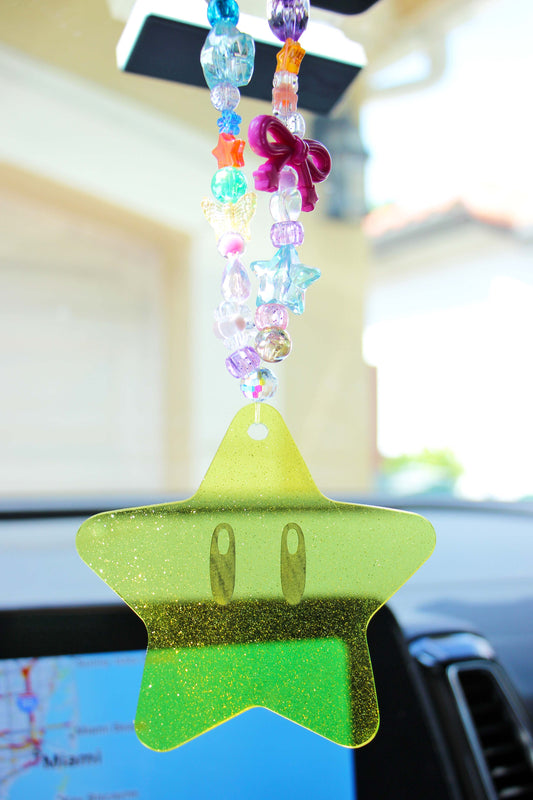 Beaded Mirror Car Charm