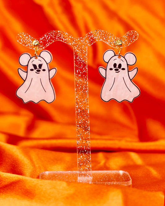 Marble Ghost Earrings - Halloween