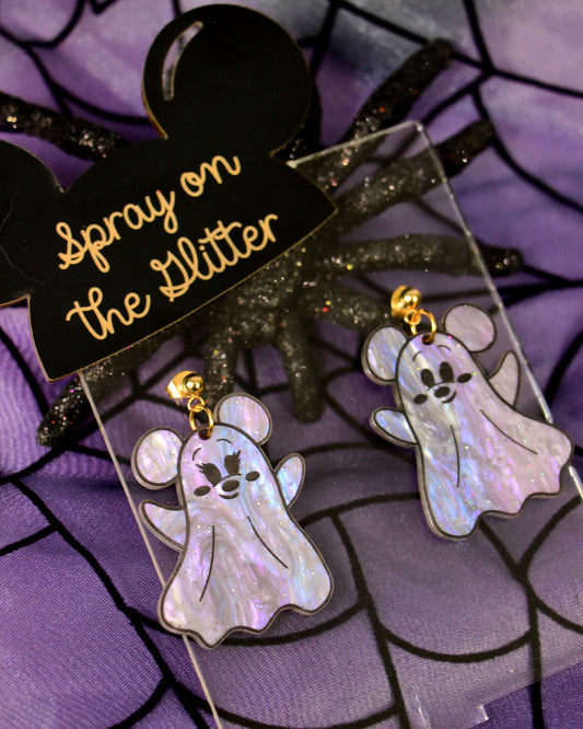 Marble Ghost Earrings - Halloween
